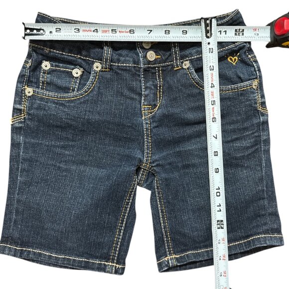 JUSTICE PREMIUM GIRLS Size 10R Short Bermuda Dark Blue JEAN SHORTS - Picture 6 of 6
